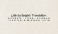 translate classical and medieval latin