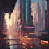 create stunning sci fi city illustrations