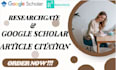 increase google scholar backdate current citation, journals using researchgate