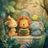 create children story book illustration with cute animals