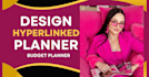design hyperlinked planner, spreadsheet, calendar planner etsy journal, budget