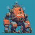 amazing character mecha robot illustration