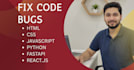 fix bugs in HTML CSS javascript fastapi python code