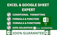 build custom excel spreadsheets, google sheets automation, macro, and data entry