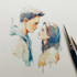create a watercolor family portrait