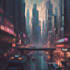 create stunning sci fi city illustrations