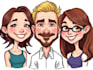 draw caricature characters, avatar cartoons, portrait