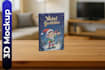 create a 3d book mockup with a suitable background