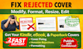 fix rejected book cover format resize modify for amazon KDP