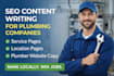write SEO plumbing service pages for local ranking and ai search