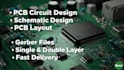 design pcb circuits and schematics, handle pcb assembly and create gerber files