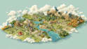 design vector or isometric map illustration