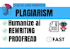 check plagiarism rewrite and humanize ai content