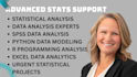 be your expert statistical data analyst using spss, r, SAS, and python
