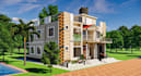 render beautiful 3d apartments, plot layout design, modern duplex, house render