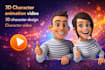 do amazing 3d character design and video