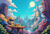 create a stunning cartoon background