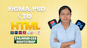 convert figma to html, psd, xd to responsive html with bootstrap tailwind css
