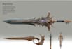 design concept art of weapons and items