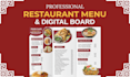 design professional restaurant menu and digital menu board