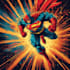 illustrate a superhero pop art