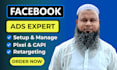 setup and manage facebook ads with pixel capi and retargeting