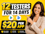 provide 12 real human testers for google play console closed testing