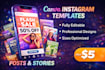 design professional canva instagram post and story templates