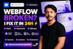 fix webflow bugs, responsiveness and cms issues in 24 hours