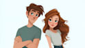 create cartoon disney couple portrait