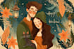 illustrate a romantic family couple portrait