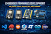 develop custom embedded firmware and iot systems for esp32, stm32, nrf, arduino