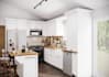 do functional customized kitchen design, renovate, ikea cabinet,3d render image