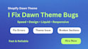 fix shopify dawn theme and checkout errors and liquid section issues