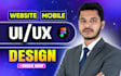 do figma design, website ui ux, website mockup, and mobile app ui ux design
