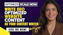 write SEO optimized website content as your content writer