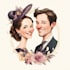 a wedding portrait illustration caricature
