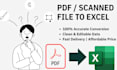 convert PDF files to excel, clean data, and convert scanned files into editable