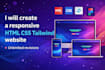 convert figma design into a responsive tailwind CSS website or landing page