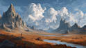 draw the landscape illustration or concept art