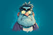draw a cute and funny cartoon character logo