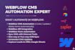 build webflow cms automation, API integration, and form workflows