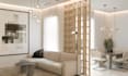 3d living room design, kitchen interior rendering, dining, bedroom design