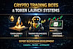 build crypto trading bots, token launch volume holder bots and pinescript