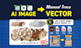 vector ai image, vector tracing ai generated logo, design, ready print in 1 hour