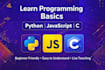 teach python, c or javascript basics in tamil language