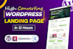 design wordpress landing page or elementor landing page design