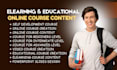 create educational course content, elearning course content, video course, ppt