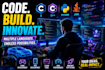 do coding assignments, app and game development projects in c, cpp, python, java