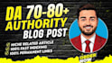 provide DR 80 guest post with dofollow backlink on real sites